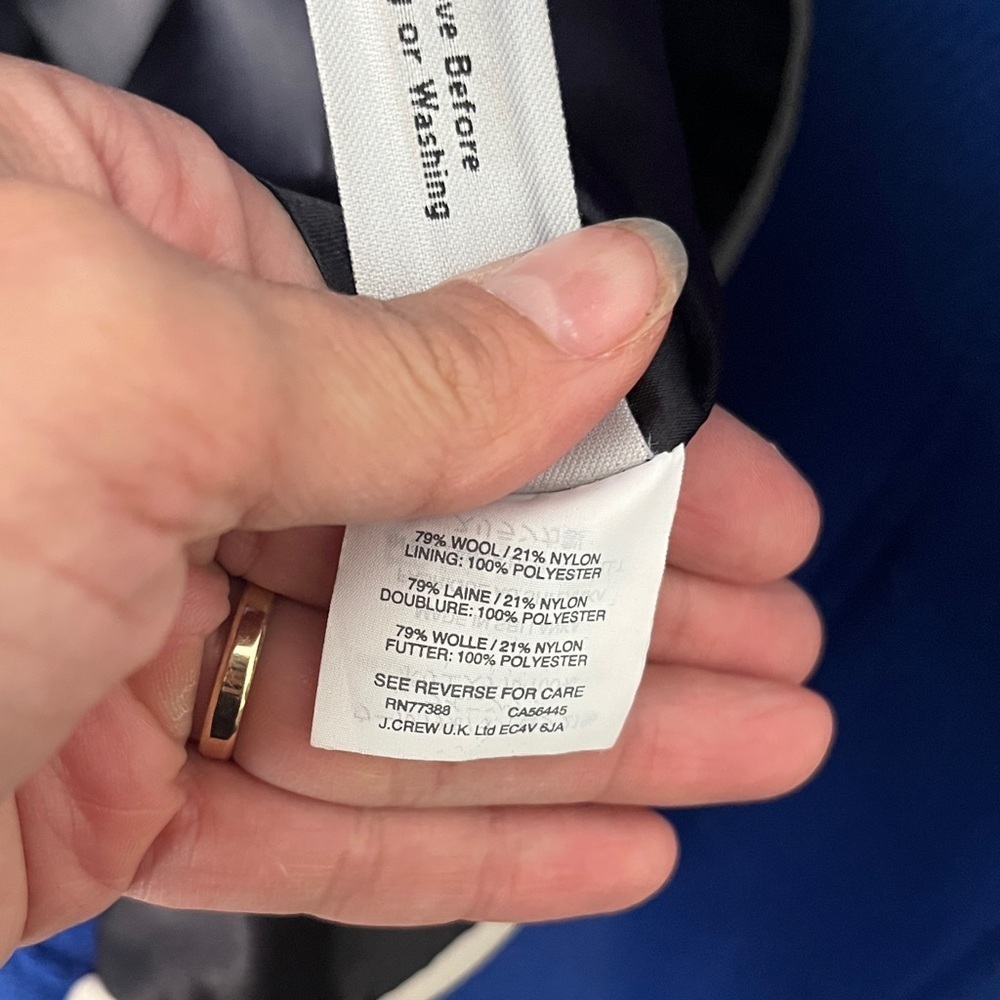 J. Crew Sapphire Blue Wool Stadium Coat by Nellie Gori Sz 0 - Picture 8 of 9